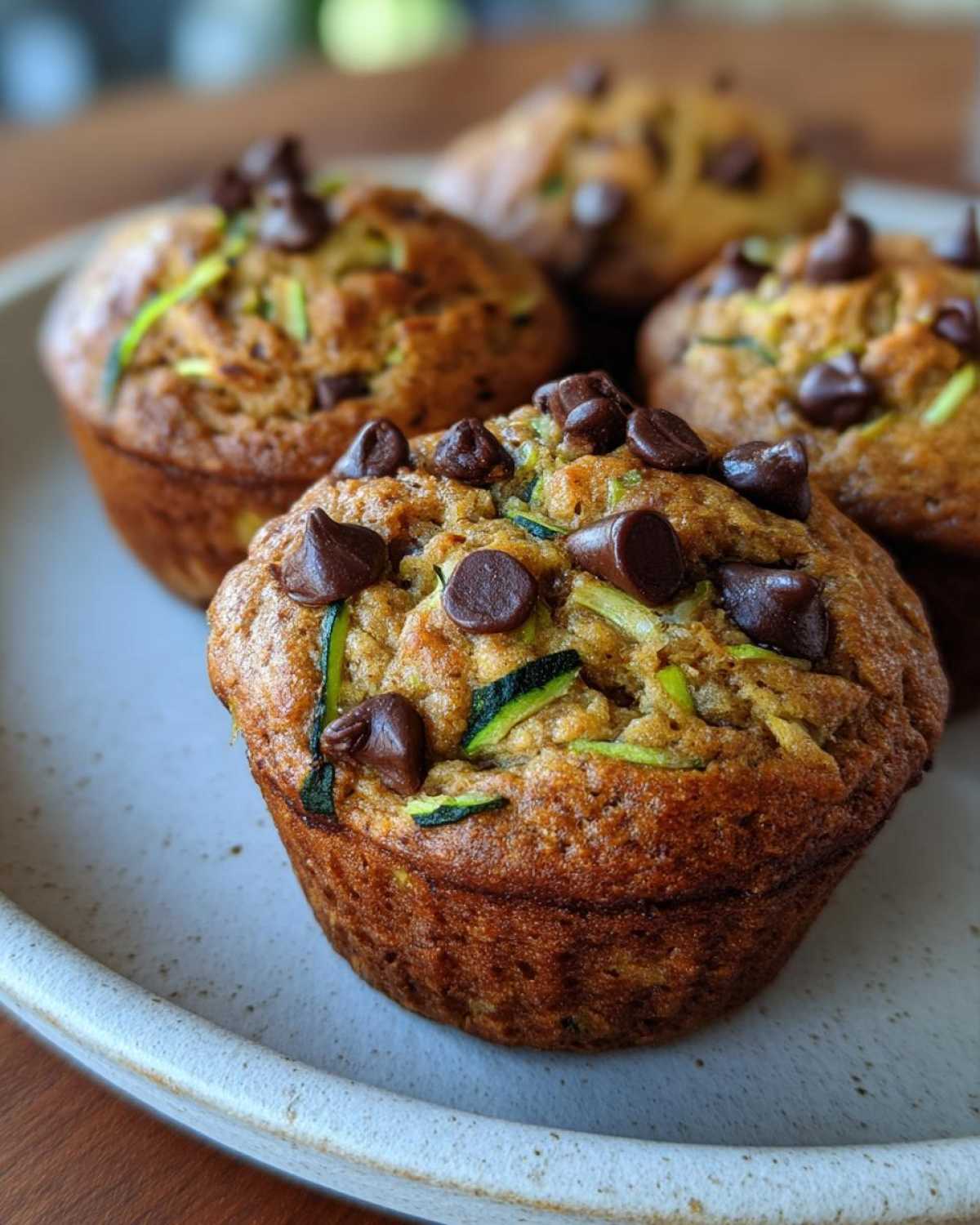Chocolate chip zucchini muffins - detail 2