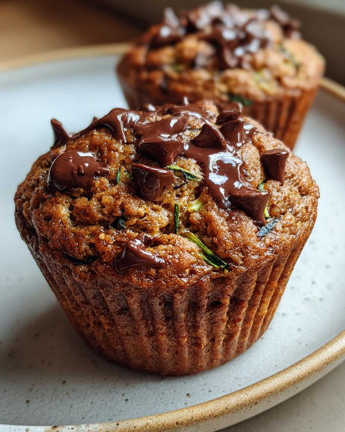 Chocolate chip zucchini muffins - detail 3