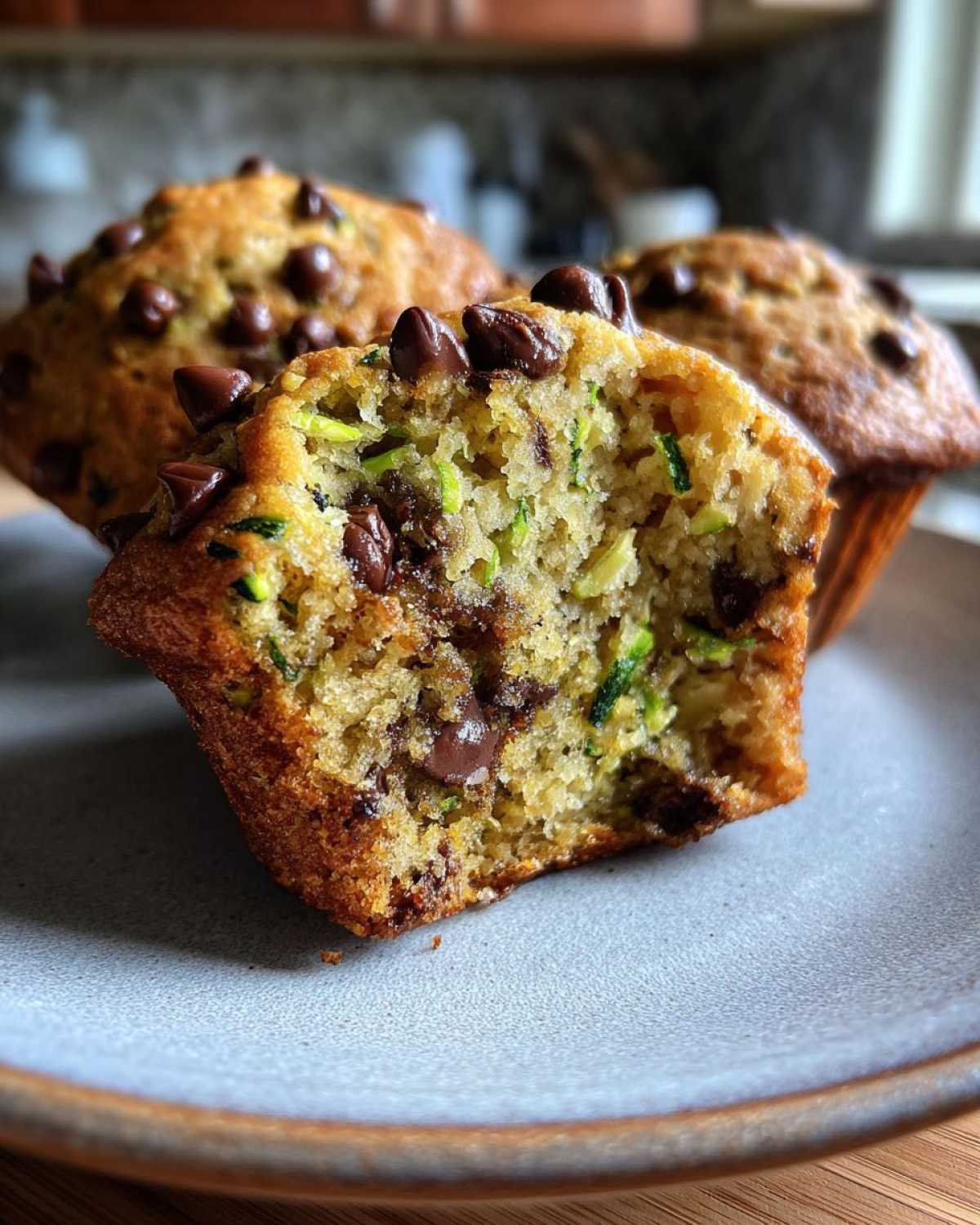 Chocolate chip zucchini muffins - detail 4
