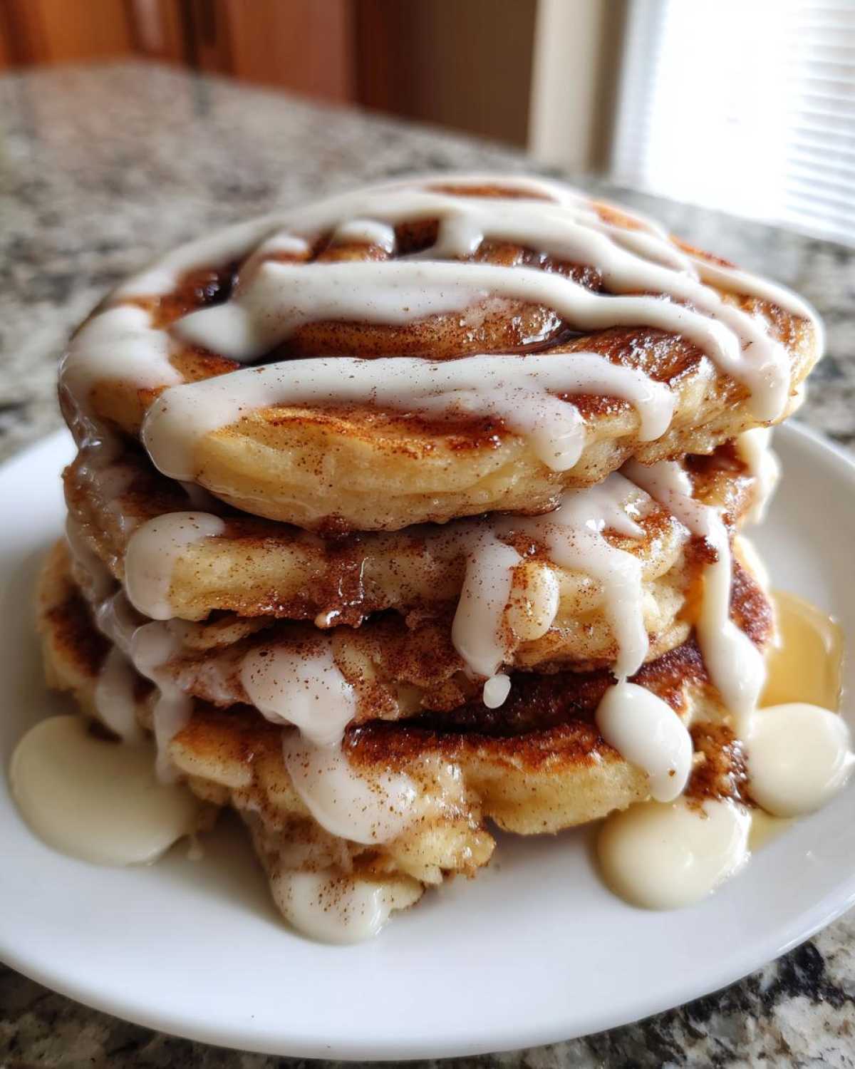 Cinnamon Roll Pancakes (Swirled and Iced) - detail 1