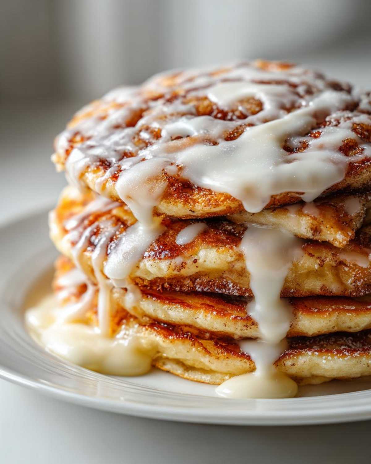 Cinnamon Roll Pancakes (Swirled and Iced) - detail 3