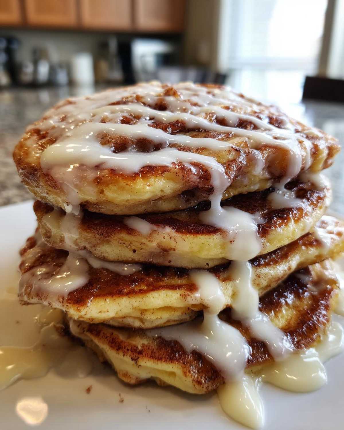 Cinnamon Roll Pancakes (Swirled and Iced) - detail 4
