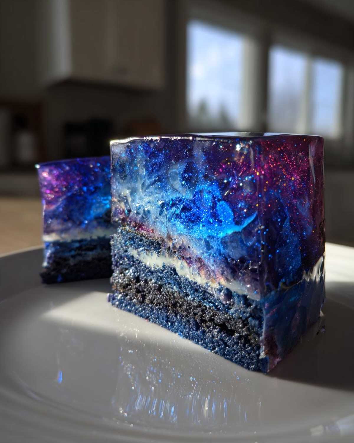 Galaxy Mirror Glaze Cake - detail 3