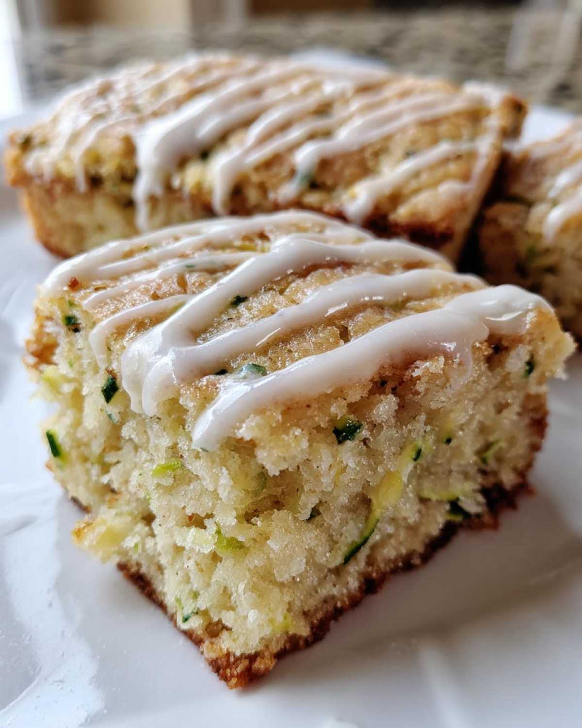 Lemon Zucchini Bars with Glaze - detail 1
