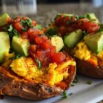 Loaded Breakfast Sweet Potatoes (Egg & Avocado)
