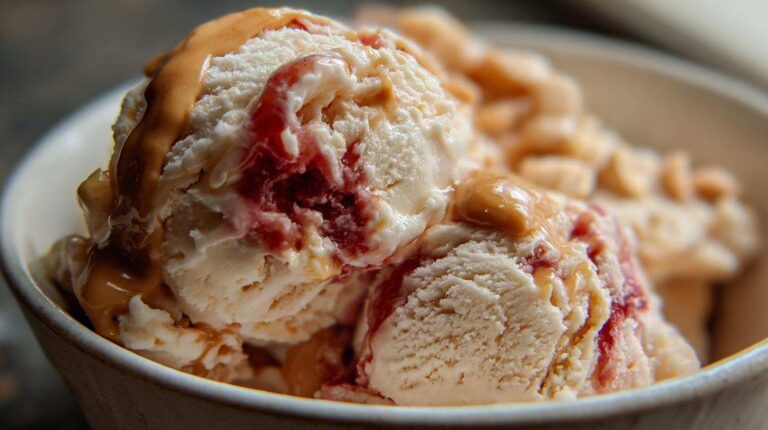 Peanut Butter and Jelly Ice Cream