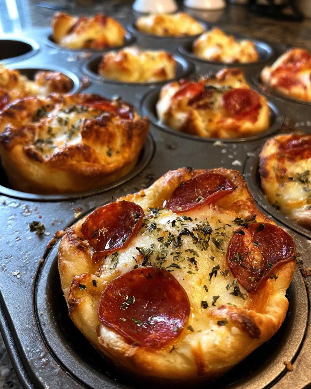 Pizza Cupcakes (Savory Pizza Muffins) - detail 3
