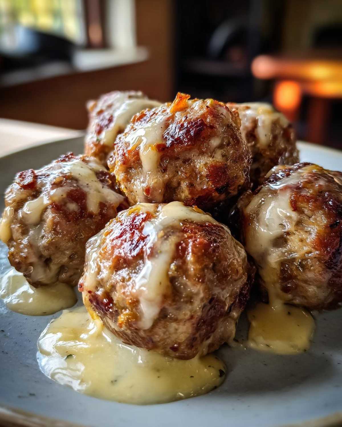 Queso Stuffed Meatballs - detail 2