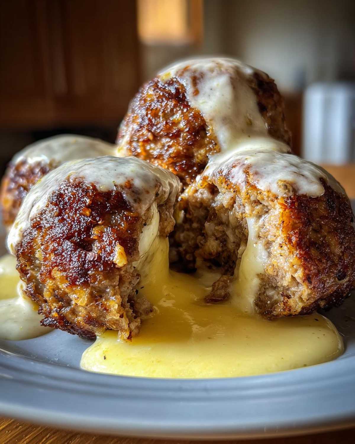 Queso Stuffed Meatballs - detail 3