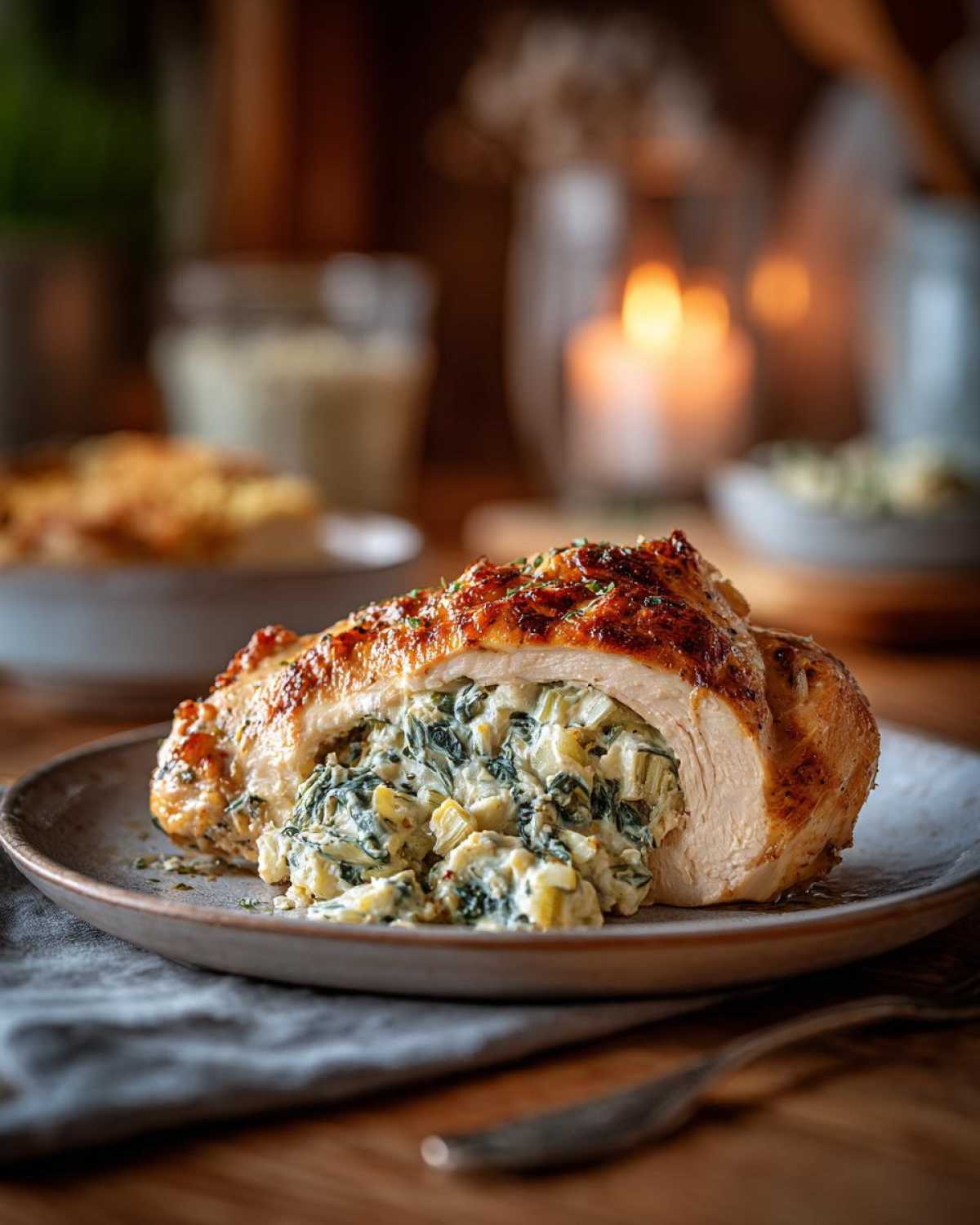 Spinach Artichoke Stuffed Chicken - detail 1