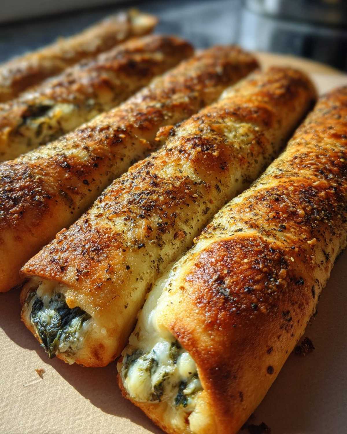 Spinach Dip Stuffed Breadsticks - detail 3