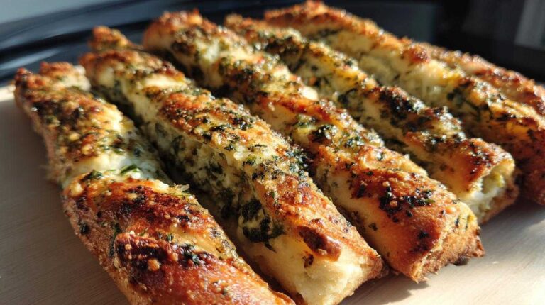 Spinach Dip Stuffed Breadsticks