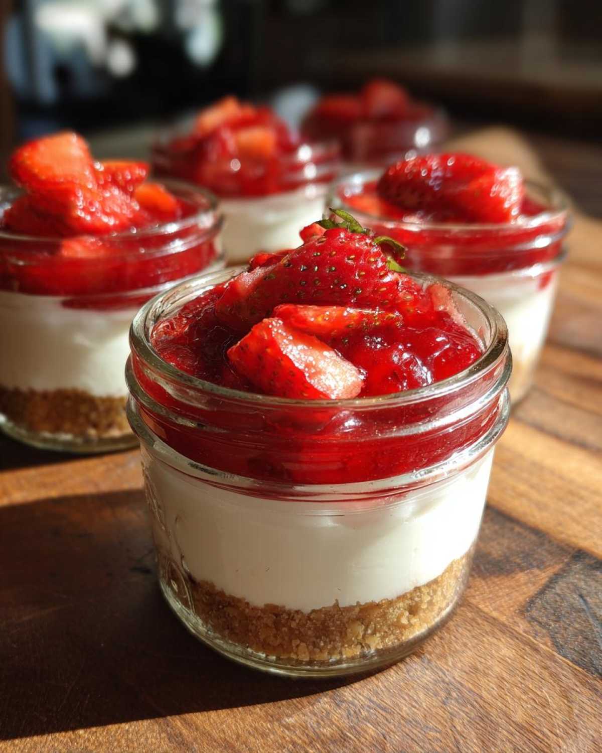 Strawberry Pretzel Salad Jars - detail 4