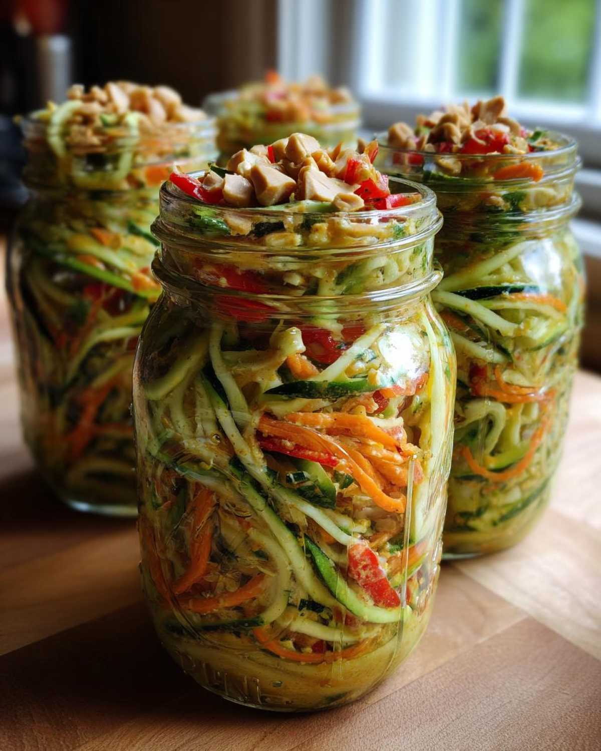 Thai Peanut Zoodle Salad Jars - detail 1