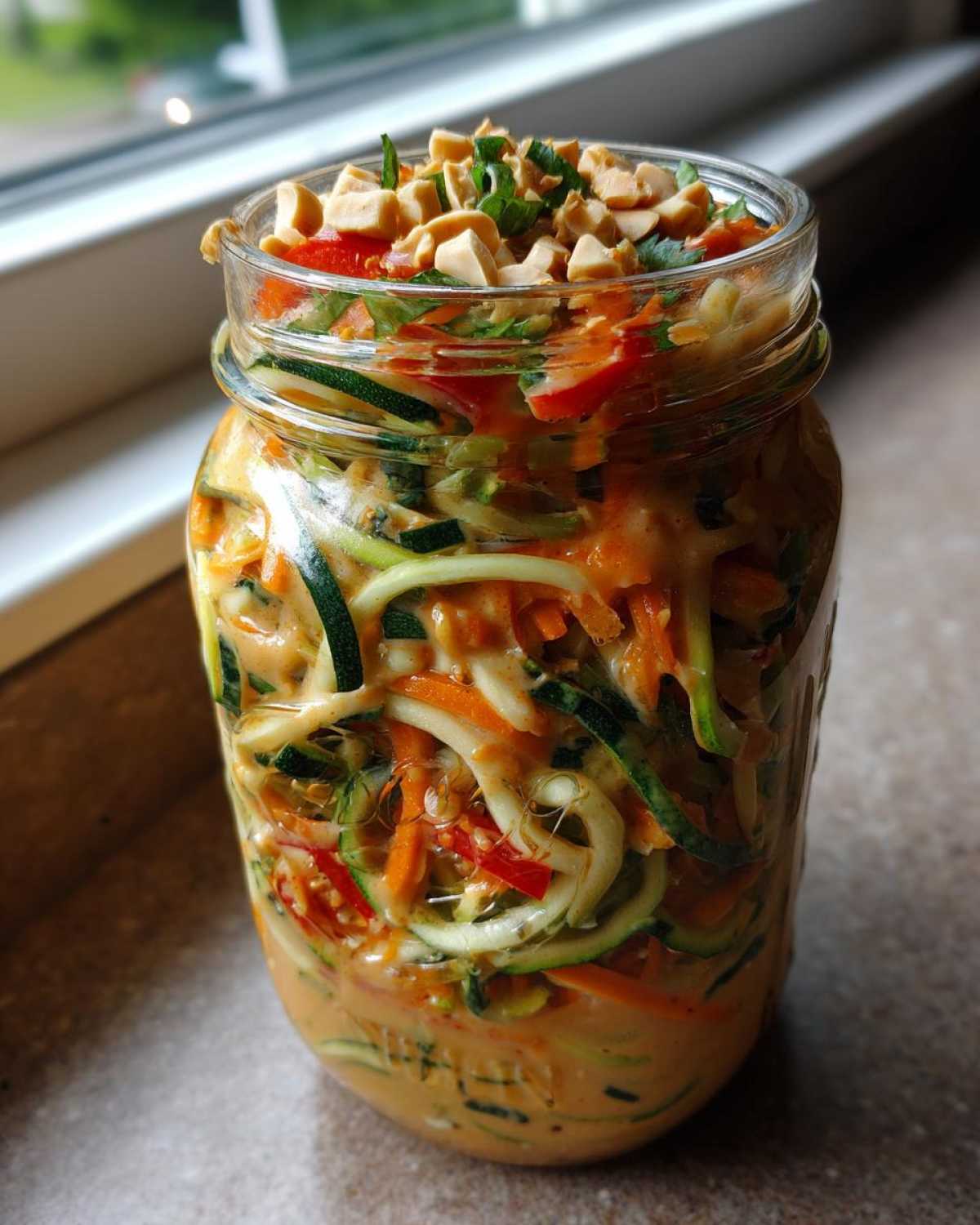 Thai Peanut Zoodle Salad Jars - detail 3