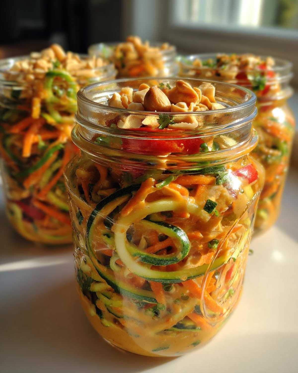Thai Peanut Zoodle Salad Jars - detail 4