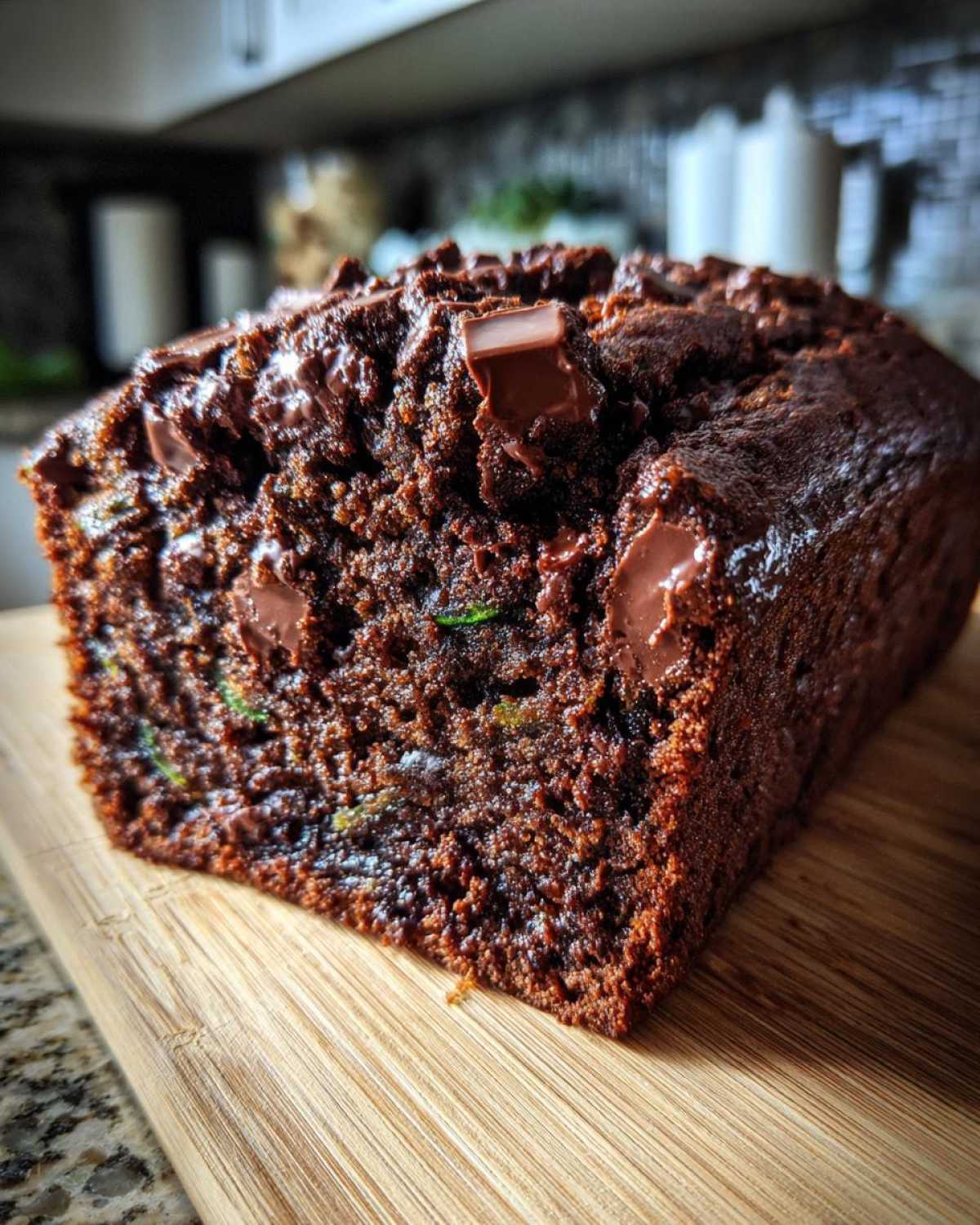 Triple Chocolate Chunk Zucchini Bread Bakery Loaf - detail 2