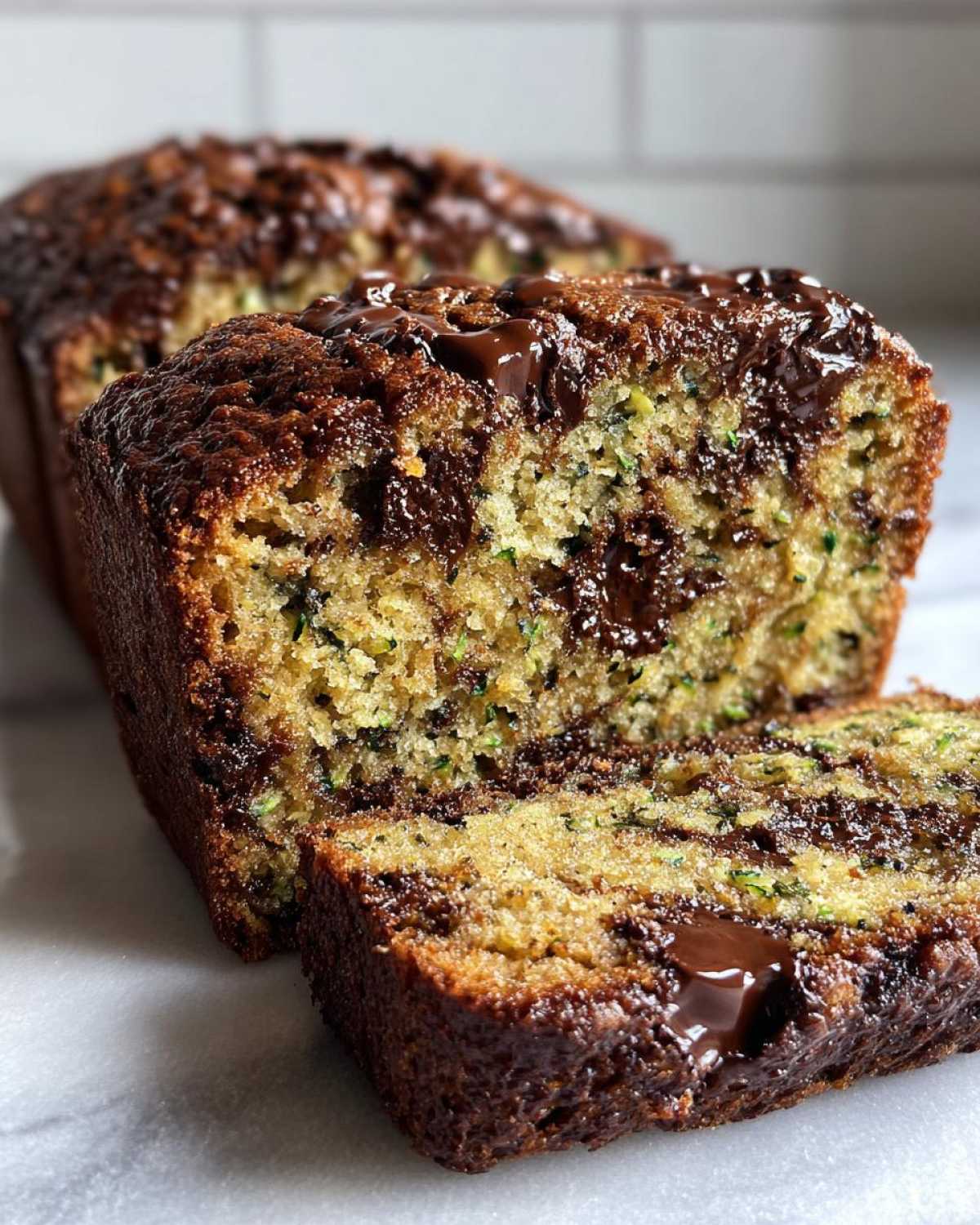 Triple Chocolate Chunk Zucchini Bread Bakery Loaf - detail 3