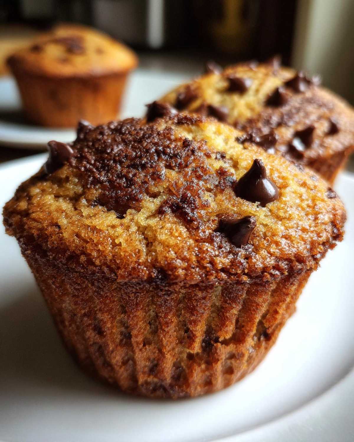 Vegan chocolate chip muffins - detail 1