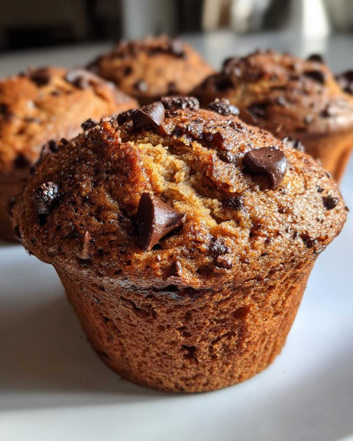 Vegan chocolate chip muffins - detail 2