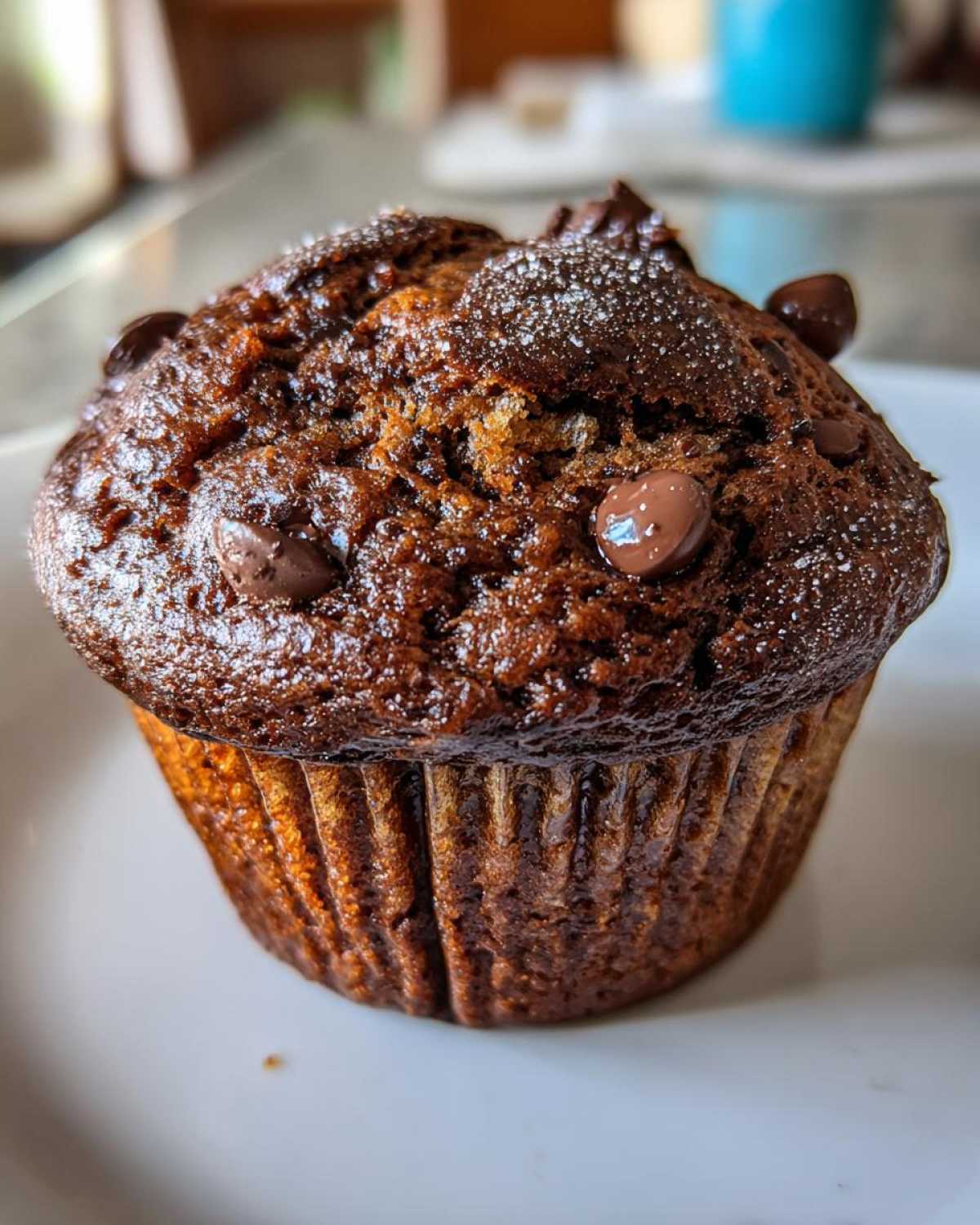 Vegan chocolate chip muffins - detail 4