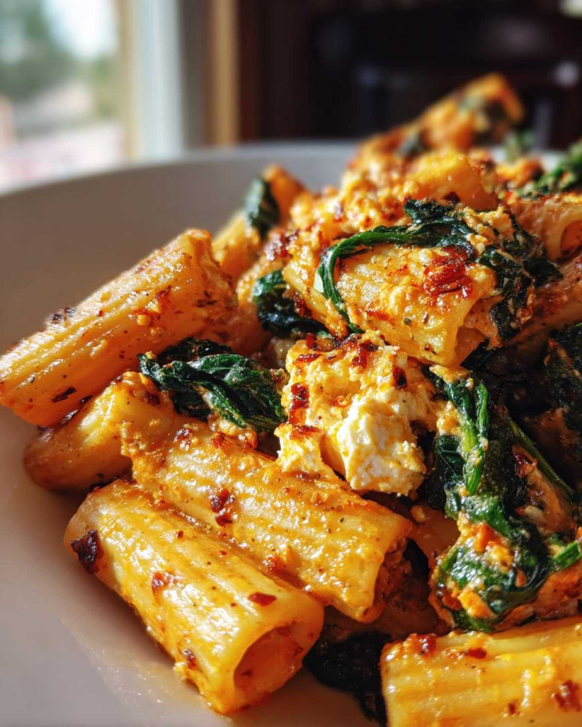 Baked Feta Pasta with Spinach - detail 1