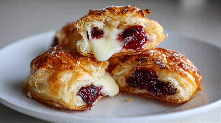 Brie and Cranberry Puff Pastry Bites