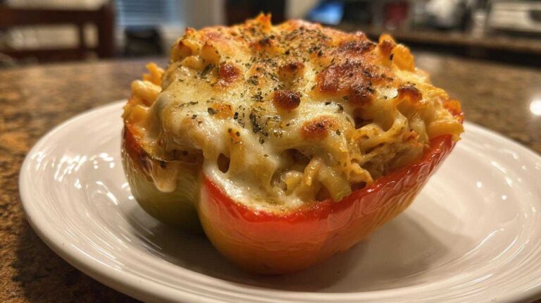 Chicken Alfredo Stuffed Peppers