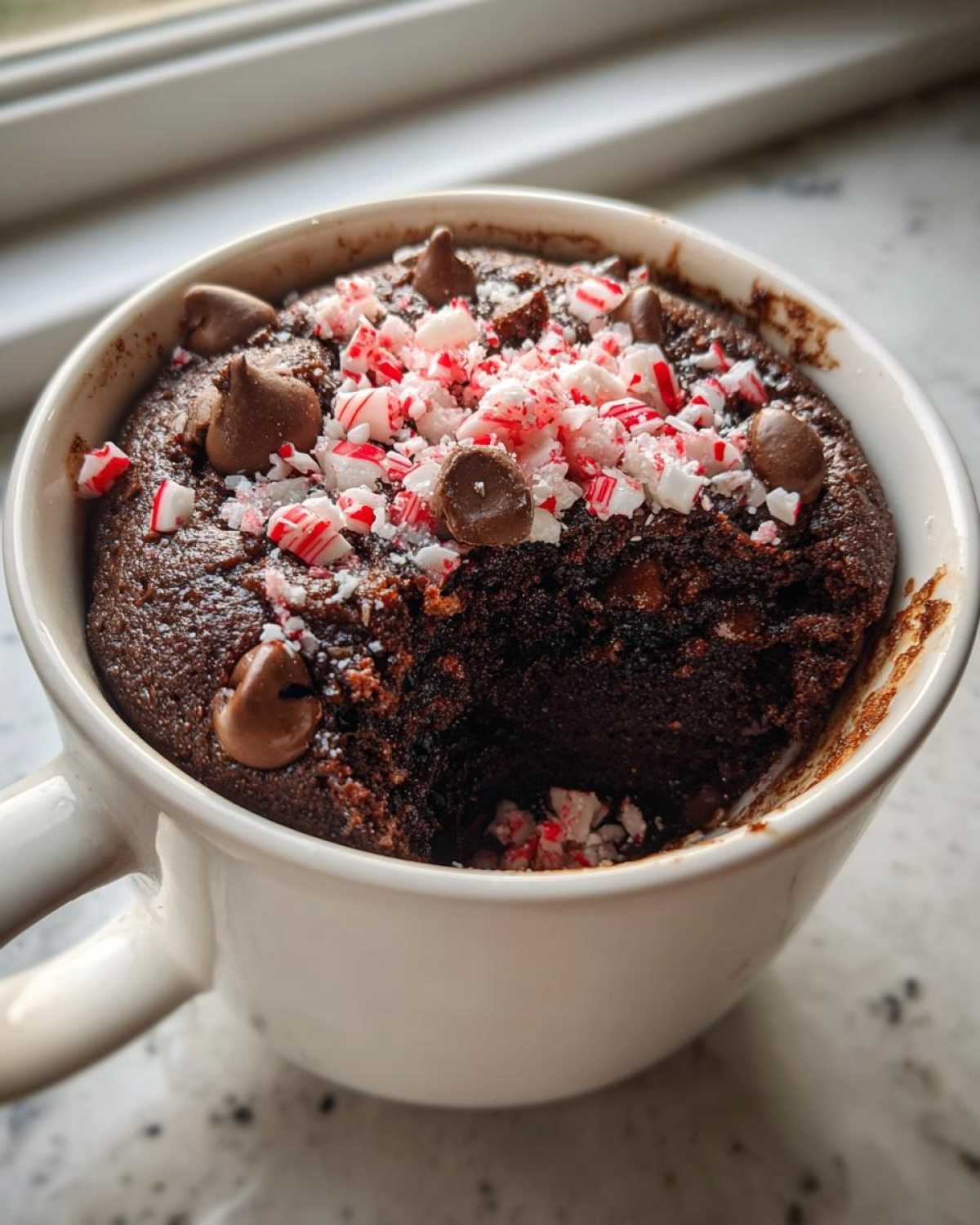 Chocolate Peppermint Mug Cake - detail 2