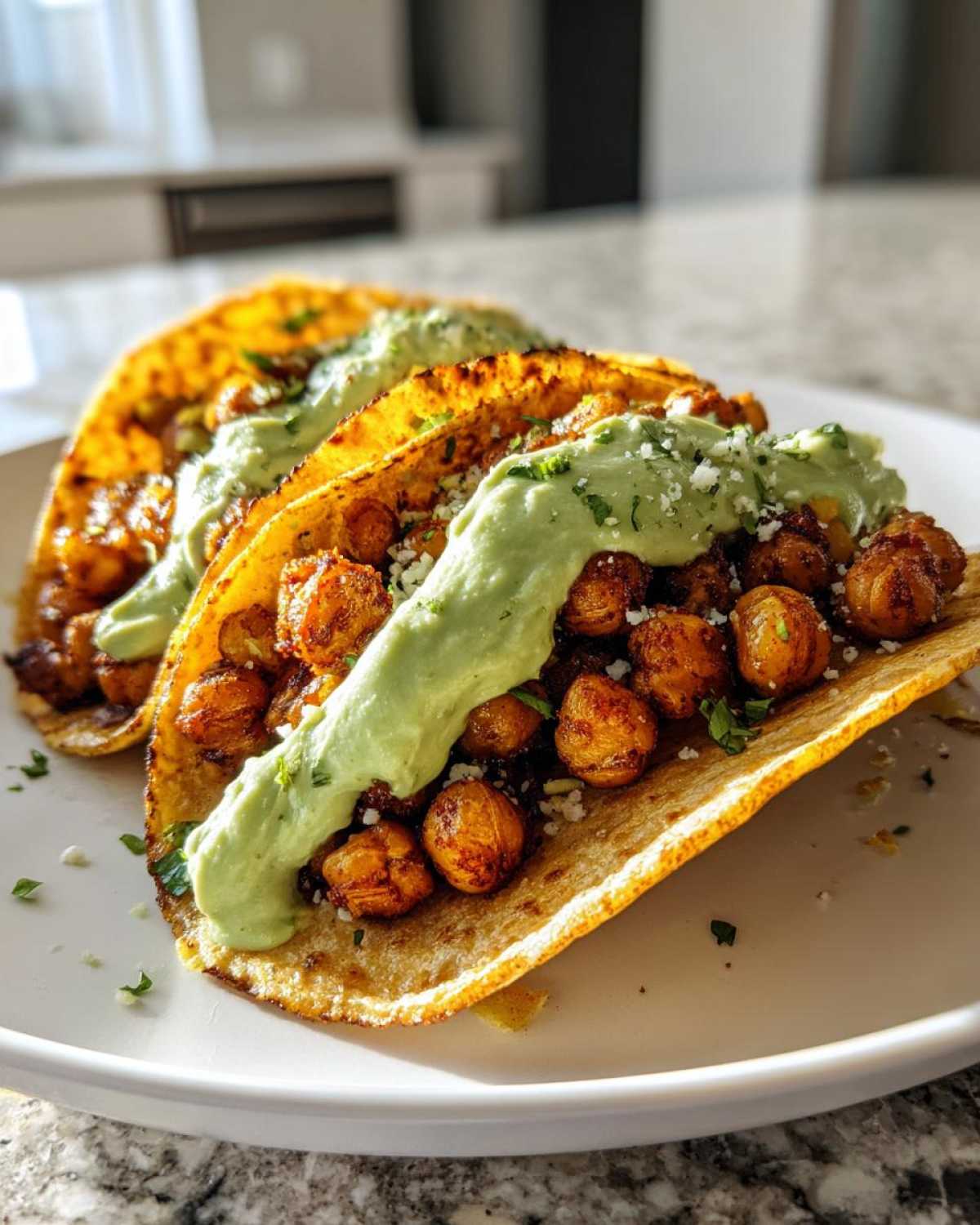 Crispy Chickpea Tacos with Avocado Cream - detail 4