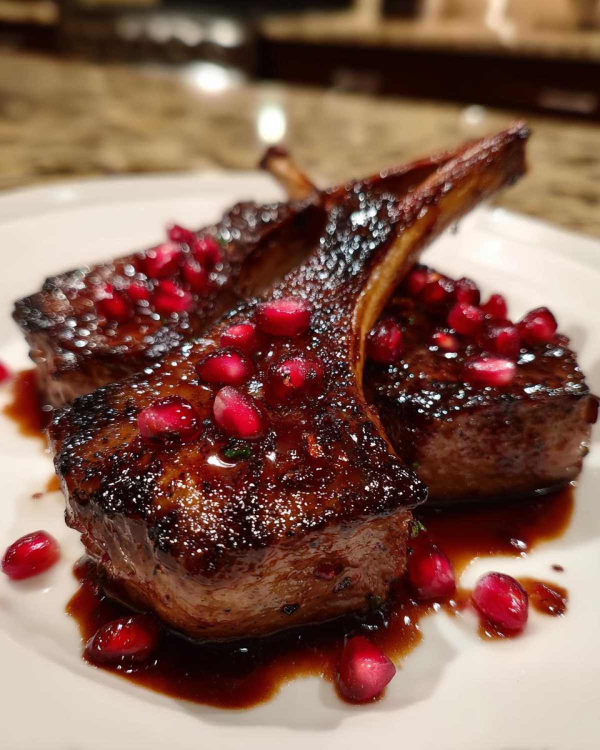 Pomegranate Glazed Lamb Chops - detail 2