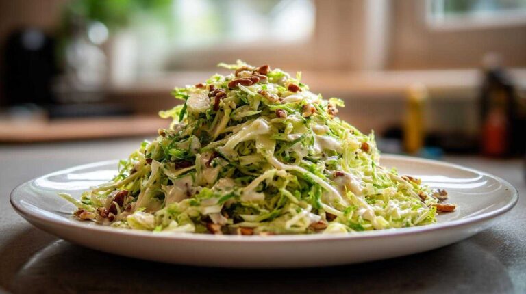 Shaved Brussels Sprouts and Apple Slaw