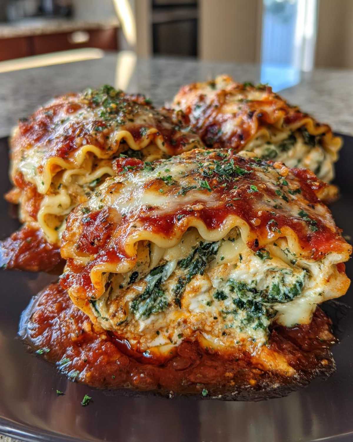 Spinach Artichoke Lasagna Rolls - detail 1