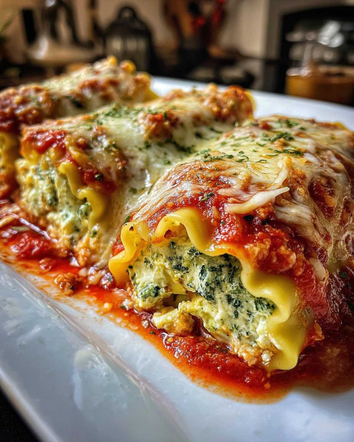 Spinach Artichoke Lasagna Rolls - detail 2
