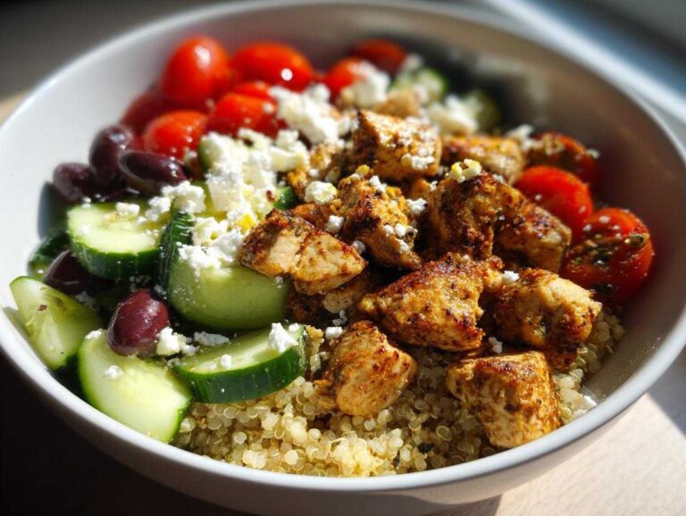Amazing 18-Minute Easy Mediterranean Chicken Bowl Easy Mediterranean Chicken Bowl - Featured