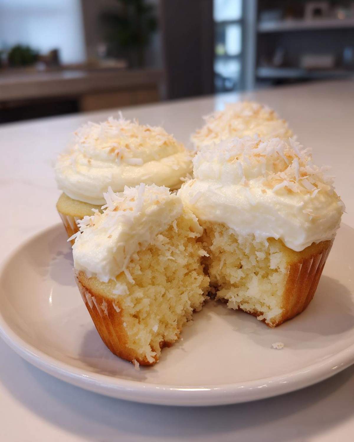 Moist coconut cupcakes: 12 creamy bites - Forkful Heaven